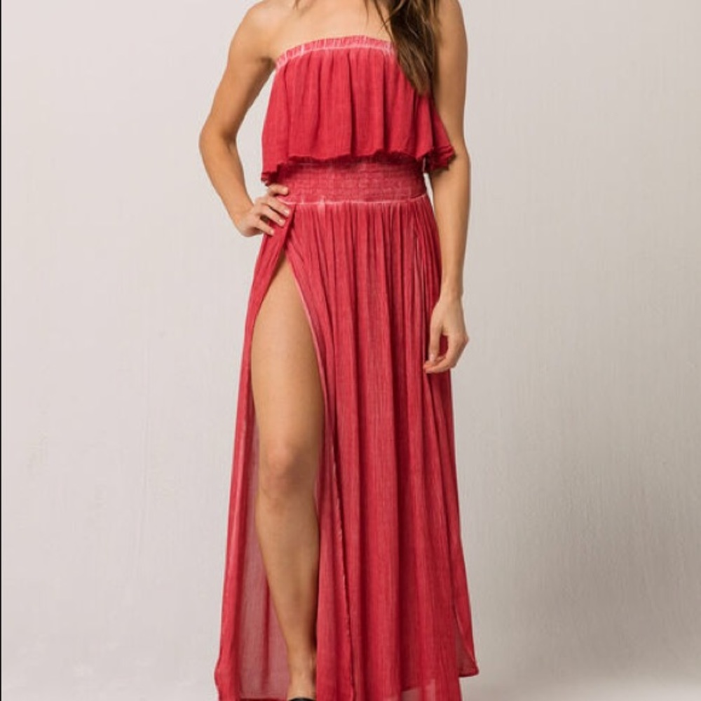 Rip Curl Red Strapless Maxi